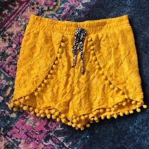 PRICE DROP: Bright Yellow Pom Pom Shorts 💛